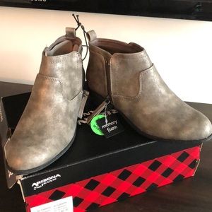 Pewter booties - brand new!